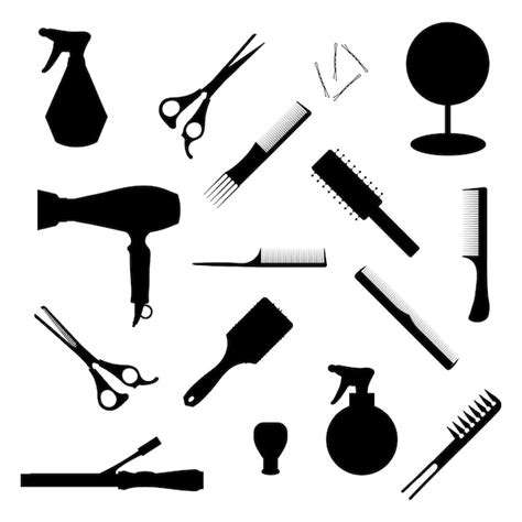 Premium Vector | Hairdressing accessories Professional haircut tools in ...