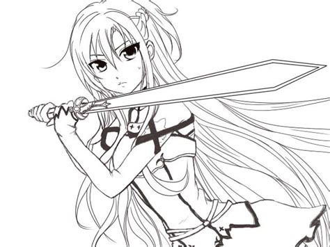 Sword Art Online Kirito Coloring Page Coloring Home