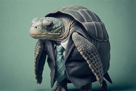 A Turtle In A Business Suit Being Sad Created With Generative AI