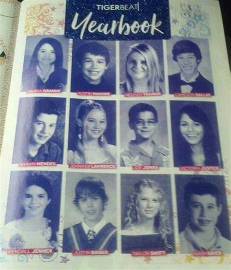 Celebrity yearbook Ariana Grande, Austin Mahone, Meghan Trainor, Cameron Dalas, Shawn Mendes ...