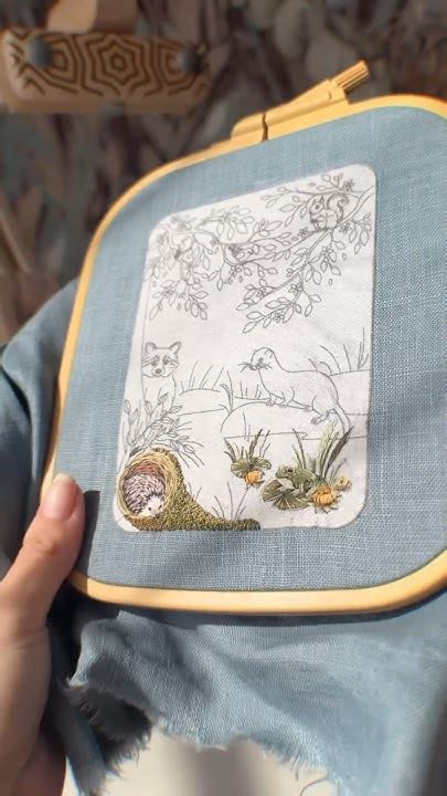 Мои лесные жители🐸🦔🌿 #вышивка #handmade #эстетика #embroidery # ...