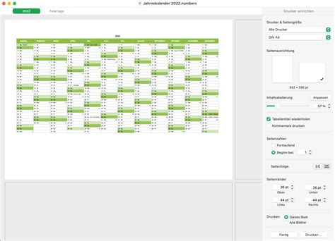 Kalender 2022 Jahresansicht Numbersvorlagen De