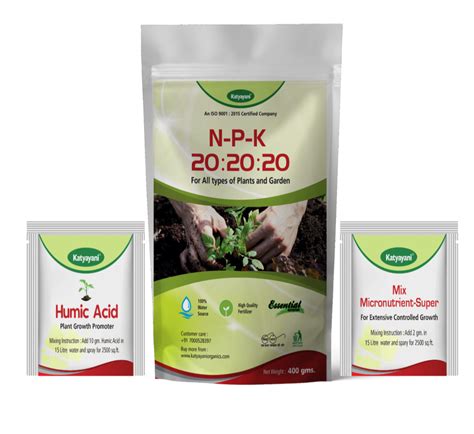 Npk 20 20 20 Fertilizer With 2 Sample Mix Micronutrients And Organic Humic Acid Katyayani