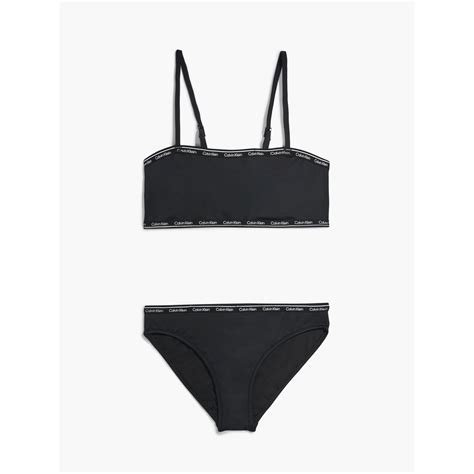 Calvin Klein Bralette Bikini Set Black Sportsdirect