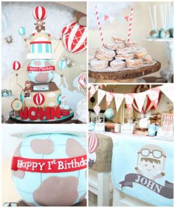 Kara S Party Ideas Rustic Hot Air Balloon Birthday Party Kara S Party Ideas