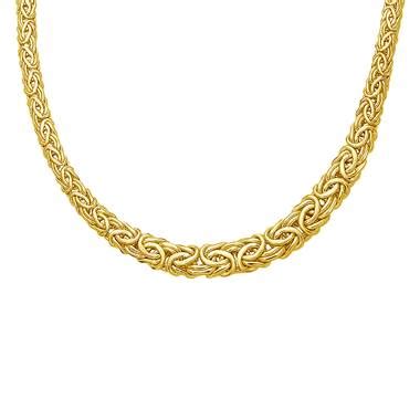 Byzantine Link Chain Necklace In 14K Yellow Gold B2C Jewels 12021