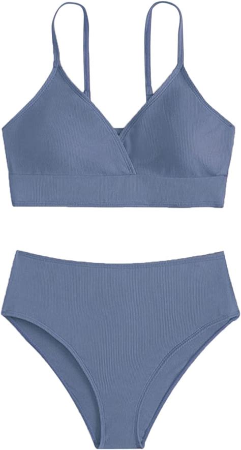 Bambino Ragazza Pezzi Costume Da Bagno Sport Solido Vita Alta Bikini Set Costume Da