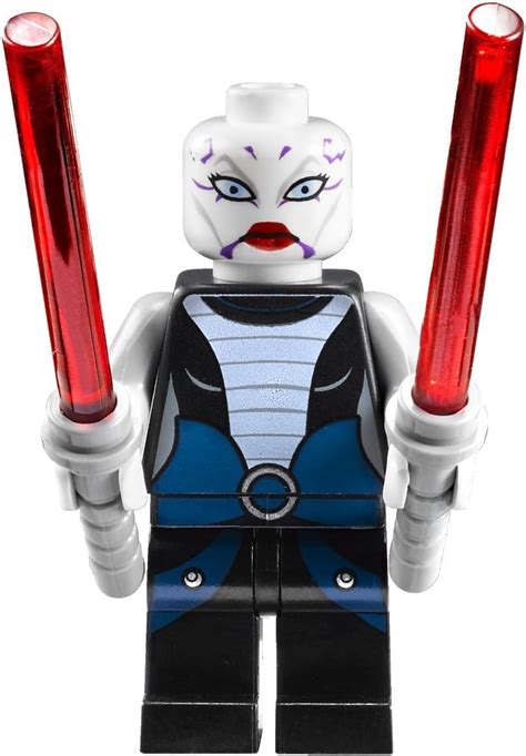 Lego Asajj Ventress Con Sables De Luz Rojos Con Mango Especial