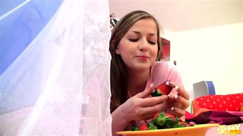 Naked Teen And The Bowl Of Strawberries