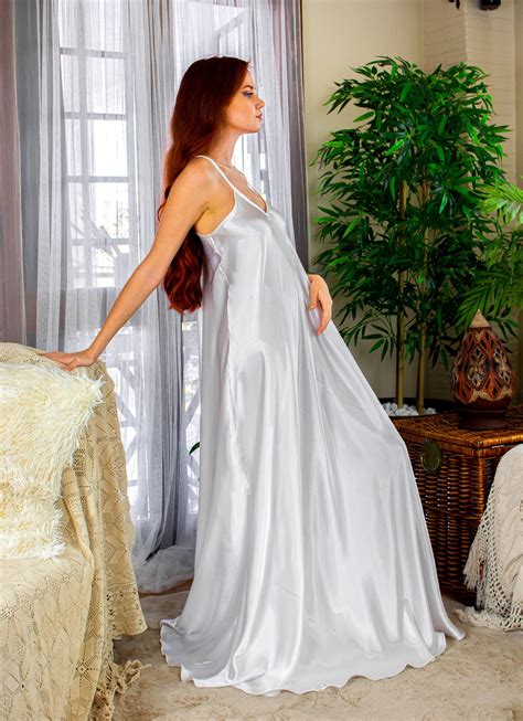 Satin Bridal Nightgown Satin Lingerie Satin Bridal Slip Etsy
