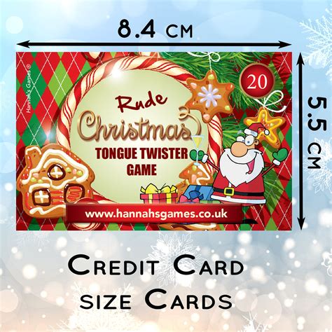 Rude Christmas Tongue Twister Card Game Xmas Games For Adults