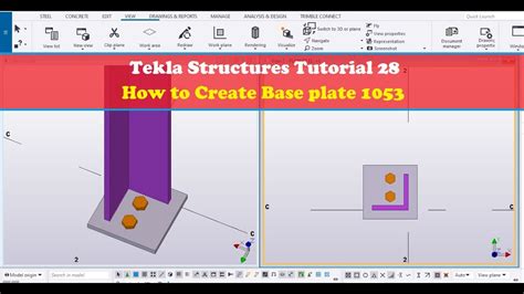 Tekla Structures Tutorial 28 How To Create Base Plate 1053 Youtube