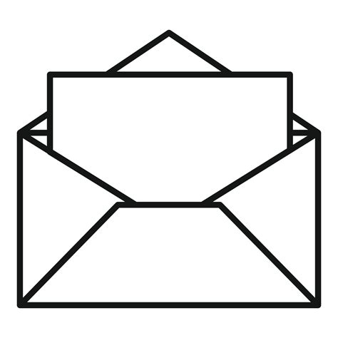 open envelope icon outline style  vector art  vecteezy