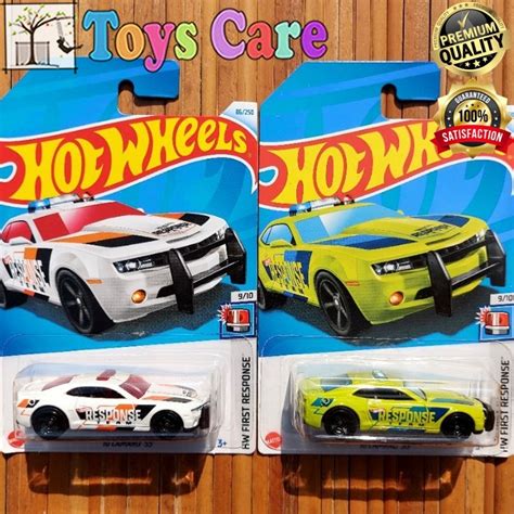 Putih Hijau Hot Wheels Camaro Ss Green White Police Car First Response Original Mattel