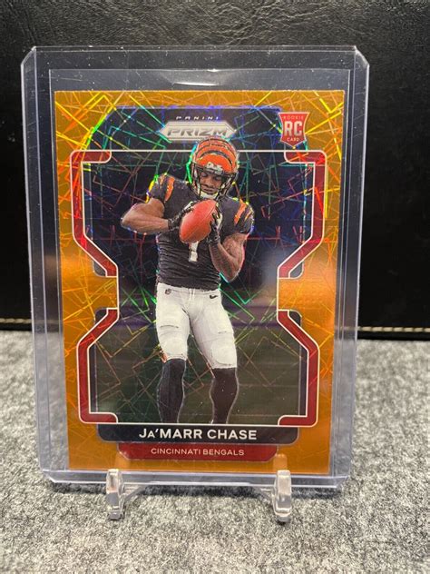 Panini Prizm Orange Laser Jamarr Chase Bengals Rookie Rc Color