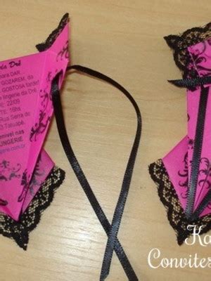 Convite Para Ch De Lingerie Corpete De Origami Elo