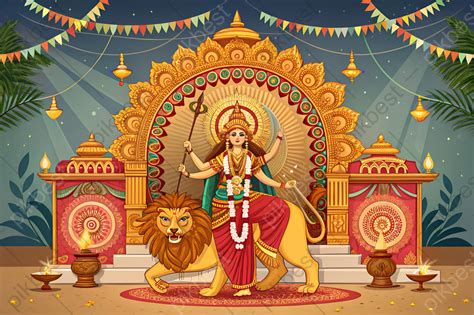 radiant goddess durga enthroned   grand puja pandal backgrounds