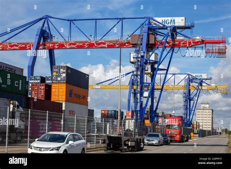 The port of Mannheim, Baden-Wurrtemberg (Germany), one of the largest ...