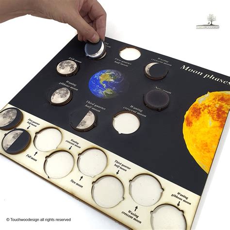 Moon Phases Educational Wooden Puzzle Montessori Toys Etsy