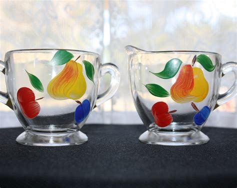 Vintage Bartlett Collins Gay Fad Hand Painted Creamer And Sugar Set Etsy