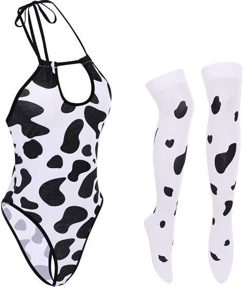 Buy Imekis Women S Sexy Anime Cow Maid Costume Teddy Lingerie Set Lolita Japanese Cosplay Mini