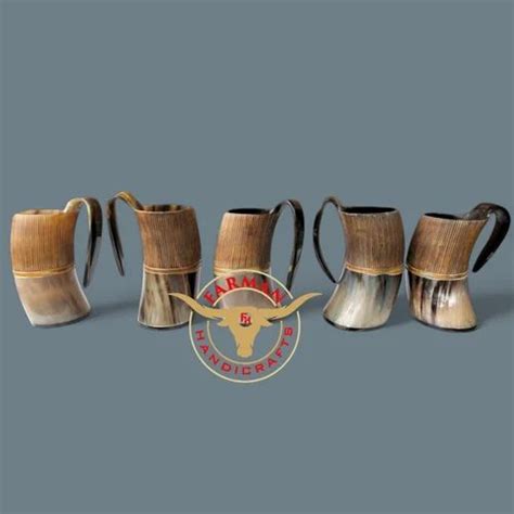 natural handcarved viking drinking ox horn mug  rs   sambhal