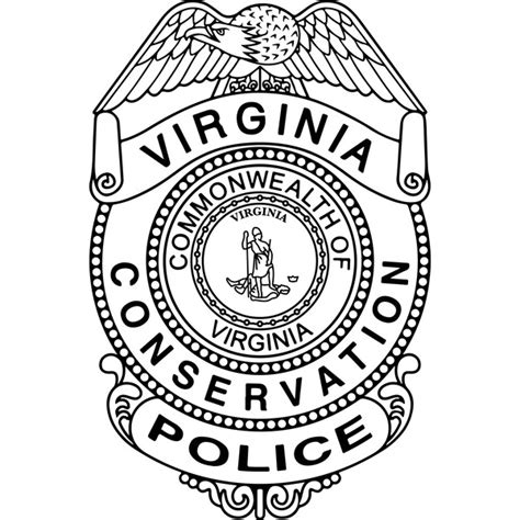 Virginia Conservation Police Badge Black White Vector Outlin Inspire