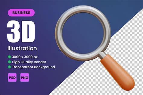 Premium Psd D Magnifying Glass Discovery Research Search Analysis
