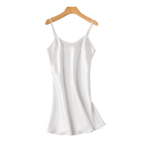 Fjuchai Silk Nightgown For Women Satin Sleepwear Lingerie Sleep Dress Satin Chemise Slip