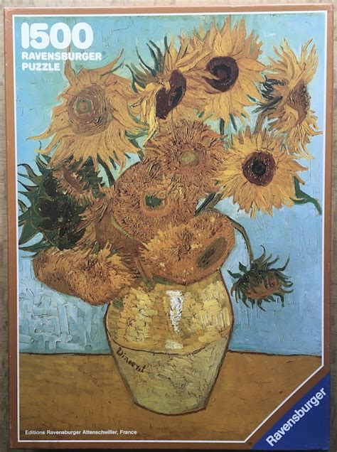 1500 Ravensburger Sunflowers Vincent Van Gogh Rare Puzzles