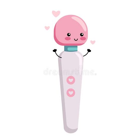 Cute Vibrator Sex Toy For Women Happy Kawaii Character Stock Vector Illustration Of Isolated