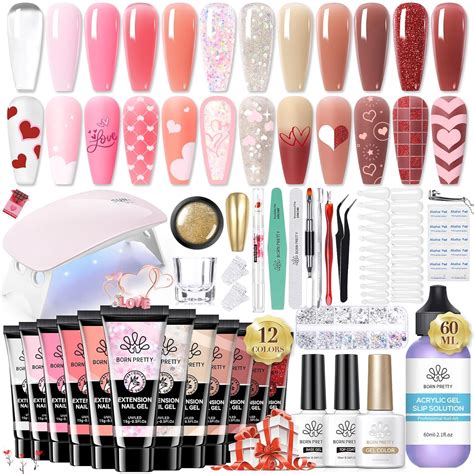 Amazon Born Pretty Poly Extension Gel Kit Colors Extension Nail Gel Kit Nude Clear Jelly