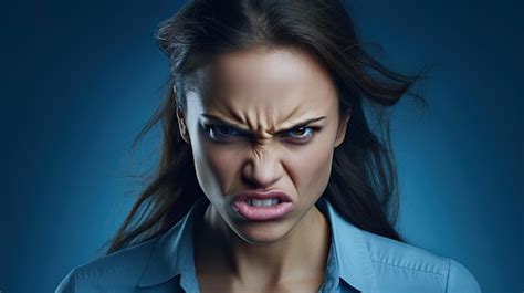 The Angry Facial Expression Of A Woman Ai Generative Premium AI