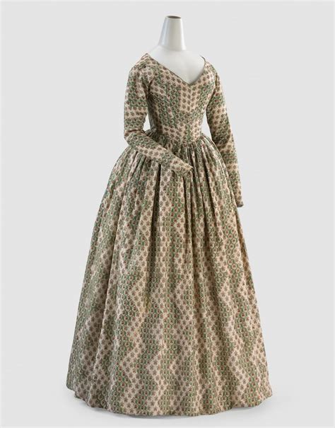 Dress Date Ca 1840 Place Of Origin England Medium Silk Cotton Metal Fastening