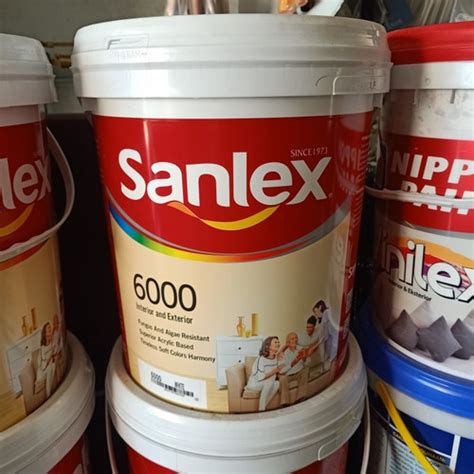 jual cat tembok sanlex  white pail kg shopee indonesia