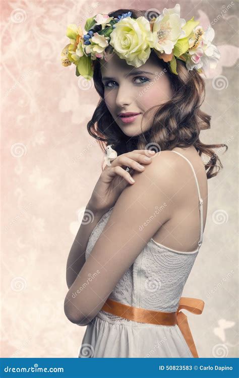 Romantic Brunette Woman Stock Image Image Of Brunette