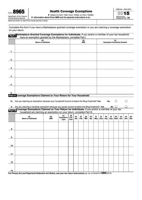 8965 Form Printable Printable Forms Free Online