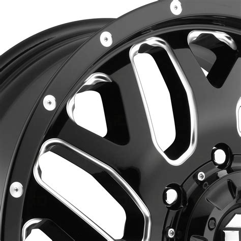 Fuel® D581 Dually Triton Wheels Black With Milled Accents Rims