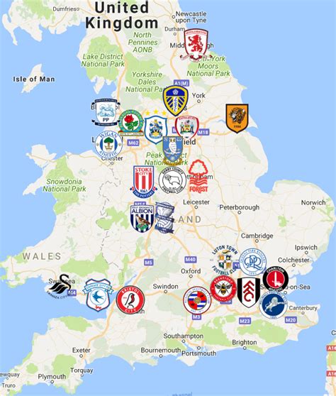 England Football Map