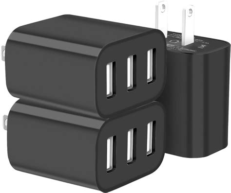 Usb Wall Charger 2 Pack 3 Port Usb Charger Block Wall