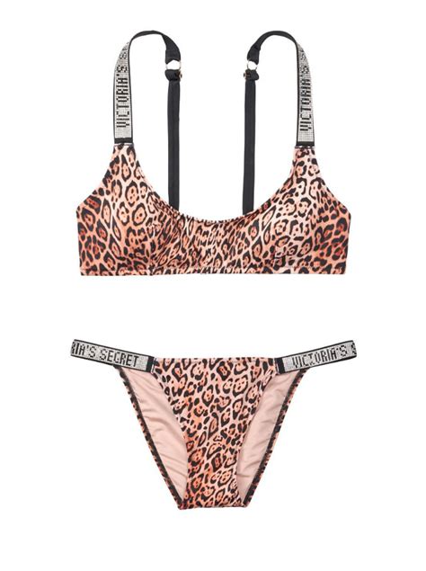 Купальник топ VS Shine Leopard Tulum Scoop Swim Top Bikini купити недорого в Києві ціна в