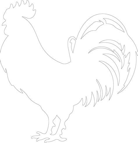 Rooster Outline Silhouette 39057360 Vector Art At Vecteezy