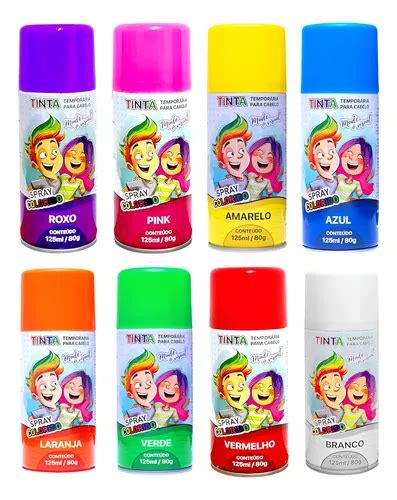 Tinta Cabelo Infantil Lavável - Tinta Spray Para Cabelo Maluco Lavável Carnaval Infantil X 4 Unidades ...