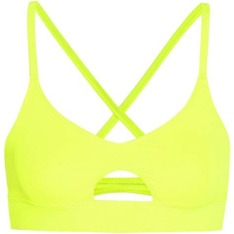 Mara Hoffman Neon Stretch Jersey Sports Bra White Sports Bra Neon