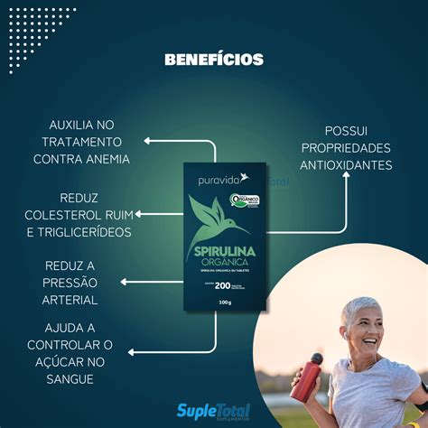 Spirulina Qual Melhor Marca - Spirulina Premium Puravida 200 Tabletes Prensados A Frio - SupleTotal ...