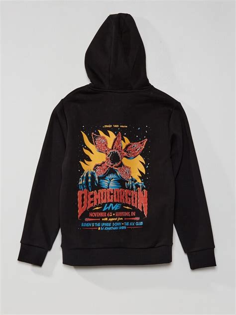 Sudadera Con Capucha Stranger Things Negro Kiabi