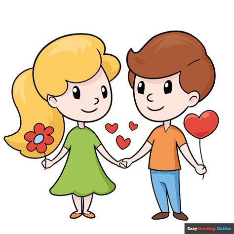 love cartoon couple drawings