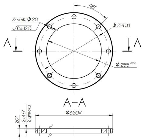 Фланец кпп маз 8 отверстий чертеж - 96 фото
