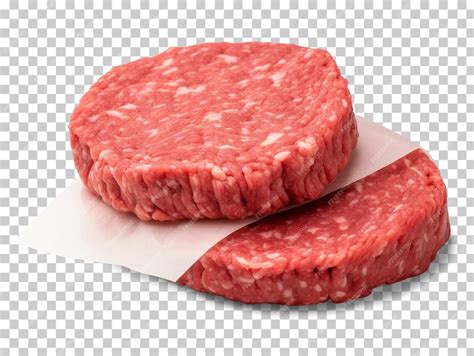 Premium Psd Stack Of Raw Burger Patty Isolated On Transparent