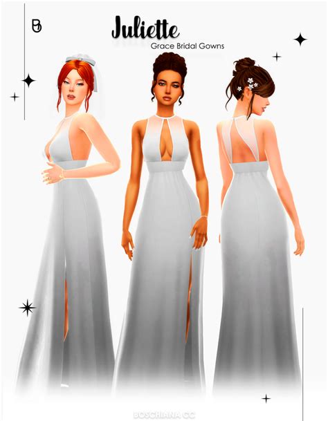 JULIETTE GRACE BRIDAL GOWNS Boschiana Cc Sims 4 Wedding Dress